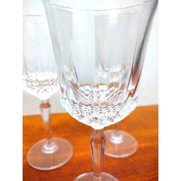 Set Of 4 St George American Heritage Lead Crystal Glasses Stemware Water Goblet - Picture 7 of 8